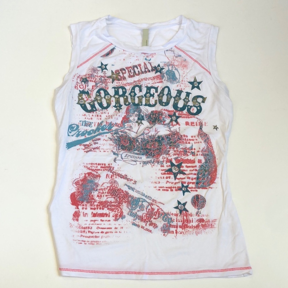 WOMENS GRAPHIC PRINT TANK TOP SIZE MEDIUM - Picture 1 of 3